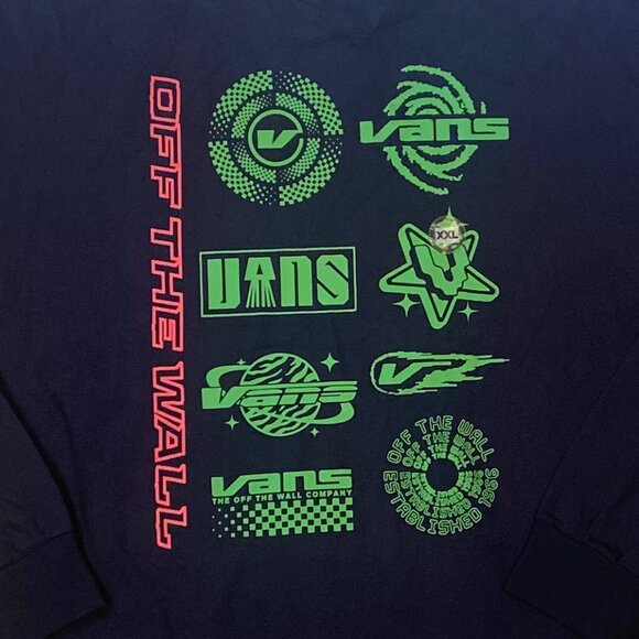 Vans Men's XX-Large "Logo Space" Long Sleeve T-Shirt Dark Blue - Picture 4 of 12